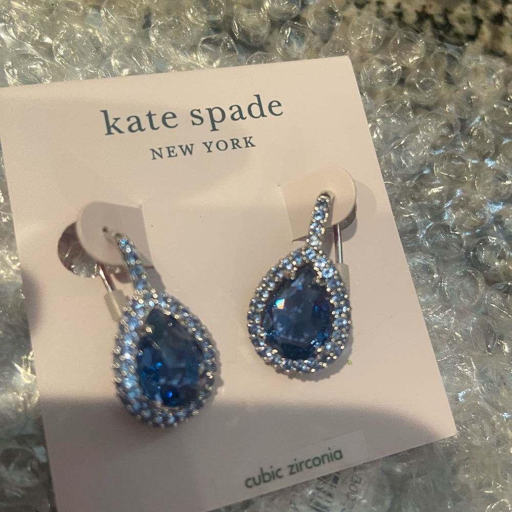 Kate Spade NWT Blue Cubic Zirconia Earrings